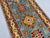 Art Deco Blue and Burgundy Kazak Wool Runner Rug, Tribal Hallway Rug, 2'9" X 13'1" For Sale - Image 3 of 15