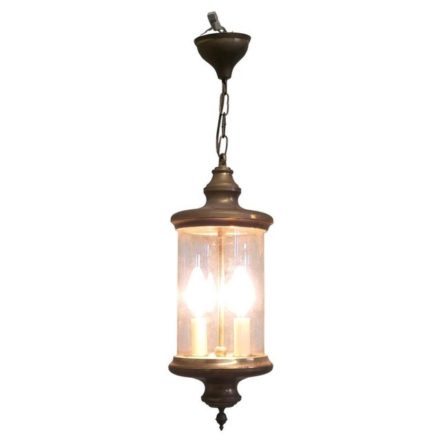 Pink French Brass and Glass Lantern, 1900s For Sale - Image 8 of 8
