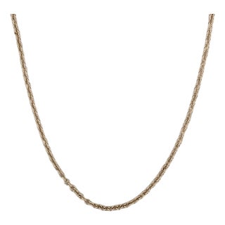18" 1.6mm 14k Yellow Gold Cable Chain Necklace For Sale