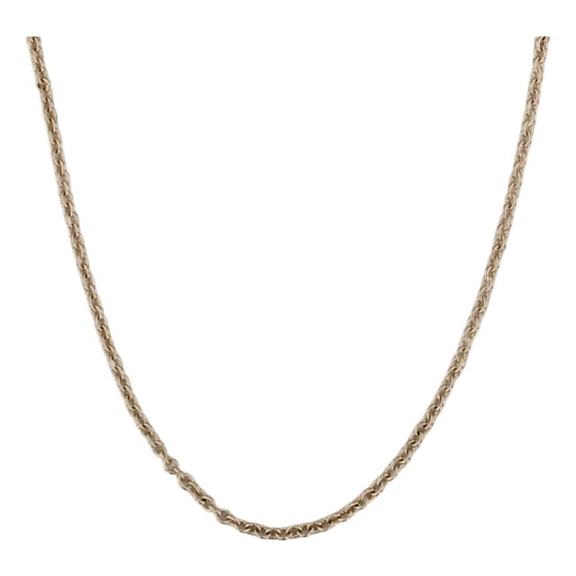 18" 1.6mm 14k Yellow Gold Cable Chain Necklace For Sale