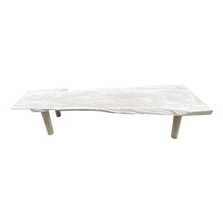 Andrianna Shamaris Minimalist Live Edge Teak Wood Coffee Table or Bench For Sale