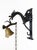 Unique vintage Italian wall-mounted manual bell featuring a hand-forged wrought iron dragon and a brass bell The...