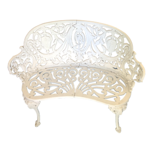 Sale Antique White Wrought Iron Bench Reduced