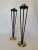 Mid-Century Modern A Pair of MId Century Modern Black Metal and Brass Candlesticks For Sale - Image 3 of 10