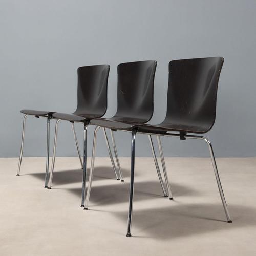 Vico Magistretti Cirene Chairs attributed to De Padova, Set of 4 For Sale - Image 4 of 10