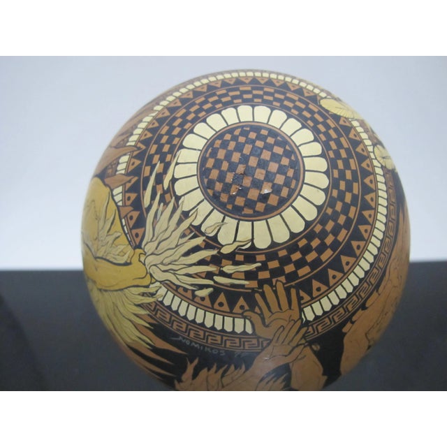 Paint Yiannis Nomikos Homoerotic Mythology Large Trojan Painting Art Ostrich Egg 1979 For Sale - Image 7 of 12