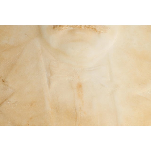 Early 20th Century Stately Antique Carved Marble Portrait Plaque Man Glasses Mustache Artist Signed Austrian Home Decor Art Sculpture For Sale - Image 5 of 16