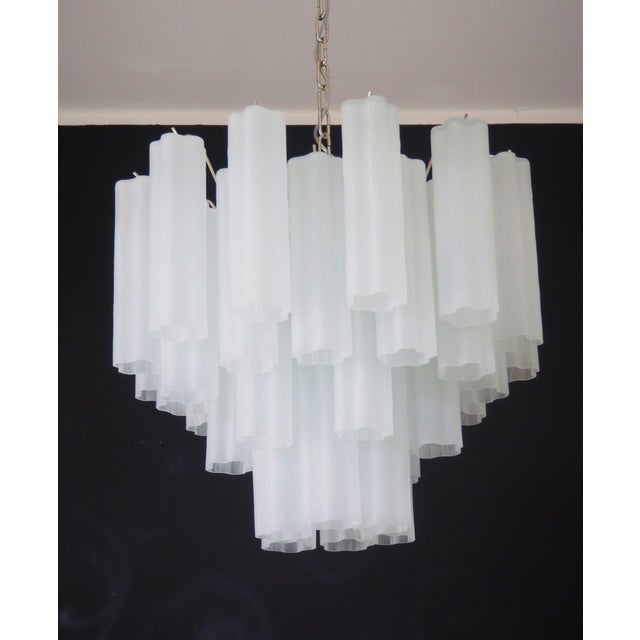 Glass Vintage Murano Glass Tube Pendant Light, 1990s For Sale - Image 7 of 13