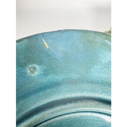 Majolica Plates with Floral Motifs and Pitcher, Set of 3 For Sale - Image 12 of 18