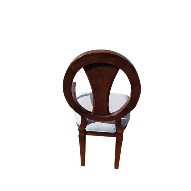 Ethan Allen 1990s Ethan Allen Horizons Dining Armchair Pair Wood Oval Slat Back Accent Living Room For Sale - Image 4 of 18