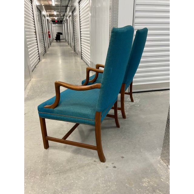 Ole Wanscher Pair of 1950s Danish Modern Teak Armchairs - Style of Ole Wanscher For Sale - Image 4 of 12