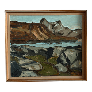 Vintage Danish Landscape Painting, Circa 1960