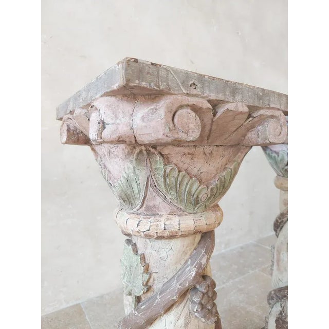 Italian Carved Wooden Pedestals, Set of 2 For Sale - Image 11 of 12