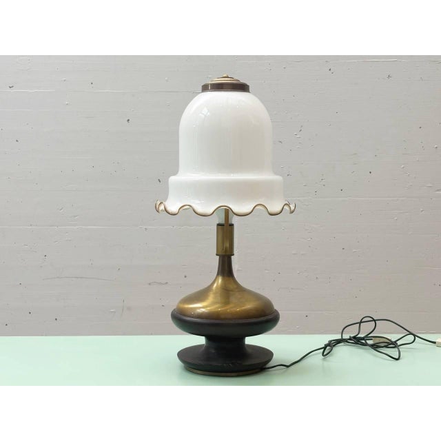 Table Lamp with Wavy Glass Shade in Murano Glass, 1920s For Sale - Image 15 of 15