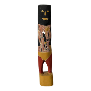 Australian Aboriginal Carved Ancestor Figure with Ochre Paint