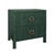 Contemporary Matthew Izzo Home Edelman Green Grasscloth Two Drawer Side Table With Antique Brass Hardware For Sale - Image 3 of 5