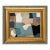 Contemporary Abstract Colorblock Oil Painting in Vintage Frame For Sale