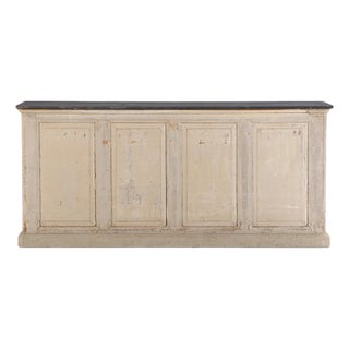 French Painted Counter With Belgian Bluestone Top, C 1880 For Sale