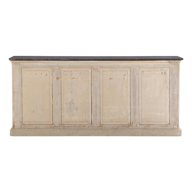 French Painted Counter With Belgian Bluestone Top, C 1880 For Sale