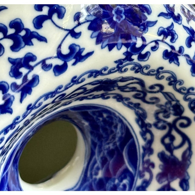 Chinese Blue and White Donut Vase For Sale - Image 4 of 10