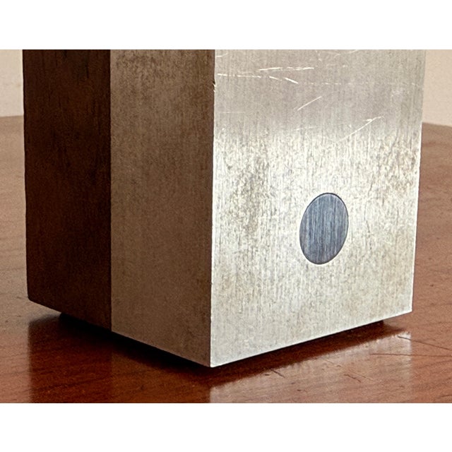 Mid-Century Modern Vintage Mid Century Modern Rosewood & Brushed Aluminum Table Lighter For Sale - Image 3 of 9