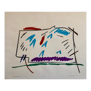 David Kimball Anderson, David Kimball Anderson Large Oil Stick Pastel Abstract Flowers Drawing, 1974
