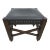Mission Arts & Crafts Style Black Leather Footstool on Wooden Casters For Sale