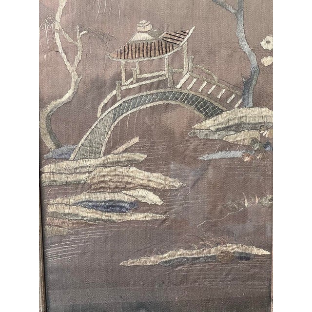 Antique Chinese Embroidered Panel on Silk C. Late 19th Century For Sale In Boston - Image 6 of 6