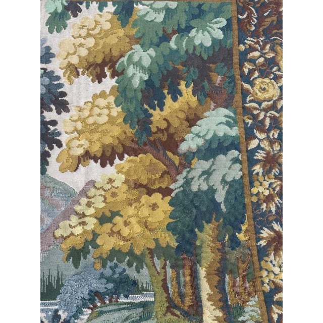 Vintage French Verdure Jacquard Tapestry in the style of Aubusson, 1970s For Sale - Image 17 of 18