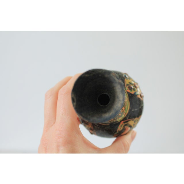 Metal Vintage Chinese Hand Painted Cloisonné Vase For Sale - Image 7 of 13