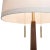 1960s Taper Floor Lamp - Dark Walnut Wood Finish, Weathered Brass, White Linen Shade, Dimmer For Sale - Image 5 of 10