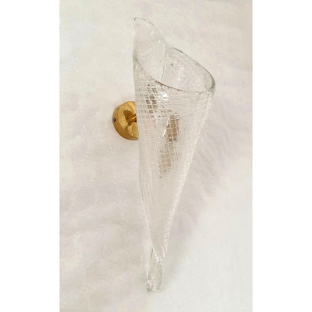1970s Mid Century Modern Murano Glass Sconces - A Pair For Sale - Image 5 of 14