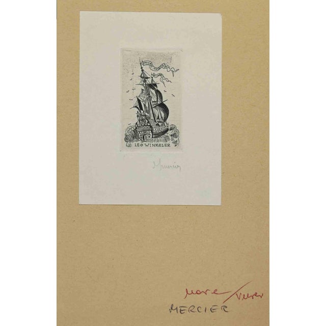 Ex-Libris - Leo Winkeler is an Artwork realized in 1930 s., by Artist Jocelyn Mercier Etching on paper. Hand Signed and...