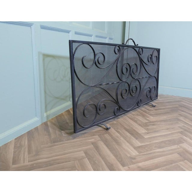 Long Wrought Iron Fire Screen, 1960 For Sale - Image 6 of 8