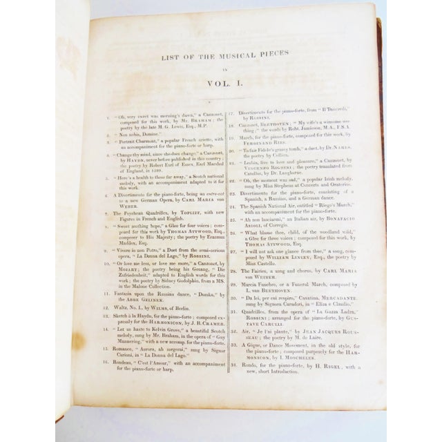 Early 19th Century Vintage 1823 Harmonicon - Leather and Marbled Board Bound Collection of Music for Piano Solo and Voice With Piano Accompaniment For Sale - Image 5 of 10