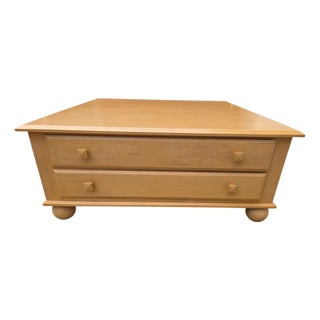 1990s Ethan Allen American Dimensions Map Case Coffee Table Storage Trunk Mission 255 For Sale