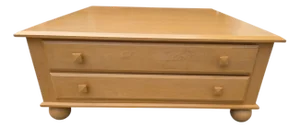 1990s Ethan Allen American Dimensions Map Case Coffee Table Storage Trunk Mission 255