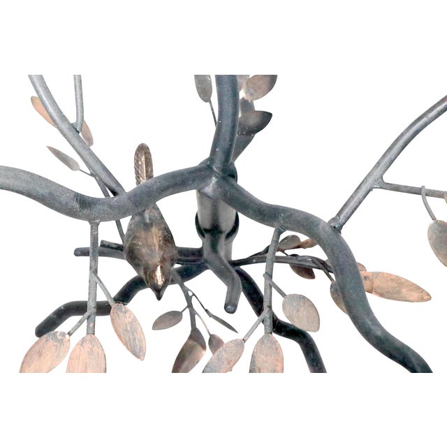 Metal Late 20th Century Metal and Glass Bird Themed Pier 1 Side Table For Sale - Image 7 of 11