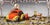 This artwork features a whimsical arrangement of a toy car, a vibrant red bird, and a motorcycle, all framed by a stylized...
