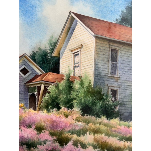 Melinda Cowdry Oregon House Watercolor, Circa 1990 For Sale - Image 9 of 11