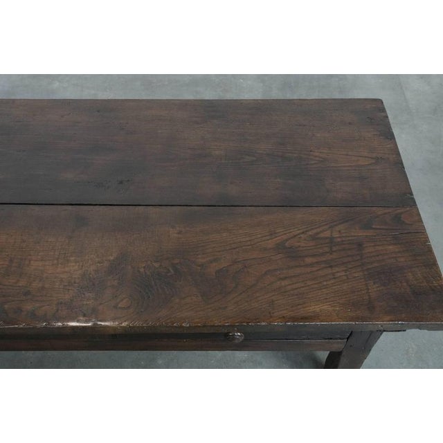 Wood Antique 18th Century Southern European Coffee Table Made of Chestnut Wood with Two Drawers and a Patina For Sale - Image 7 of 17