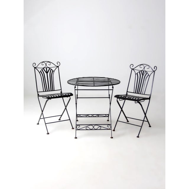 Vintage French Bistro Folding Patio Set For Sale - Image 17 of 18