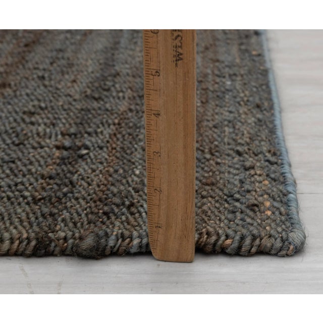 Grey Solid Handwoven Premium Natural Jute Yarn Flatweave Rug 12x15 Ft. For Sale - Image 12 of 12