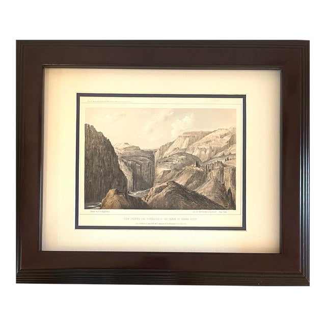 Mid 1800s Historic Lithograph “View Showing the Formation of the Canon of the Grand River” by Friedrich W Egloffstein For Sale