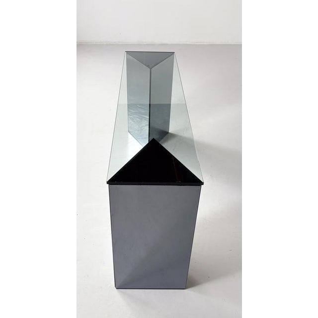 Console Table in Mirrored Glass by Guiseppe Raimondi for Cristal Art, Italy, 1970s For Sale - Image 9 of 11