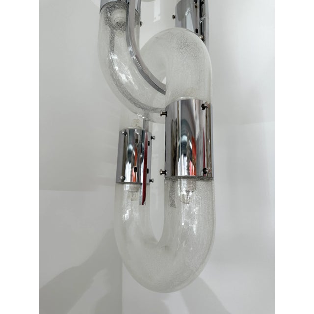 Chain Chandelier Murano Glass Metal by Aldo Nason for Mazzega, Italy, 1970s For Sale - Image 9 of 13