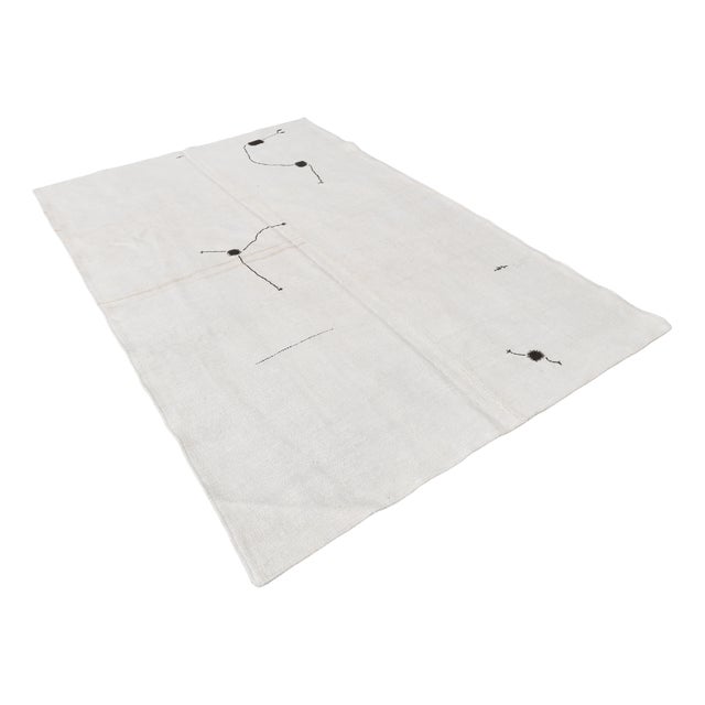 Vintage Handmade Hemp Kilim Rug For Sale