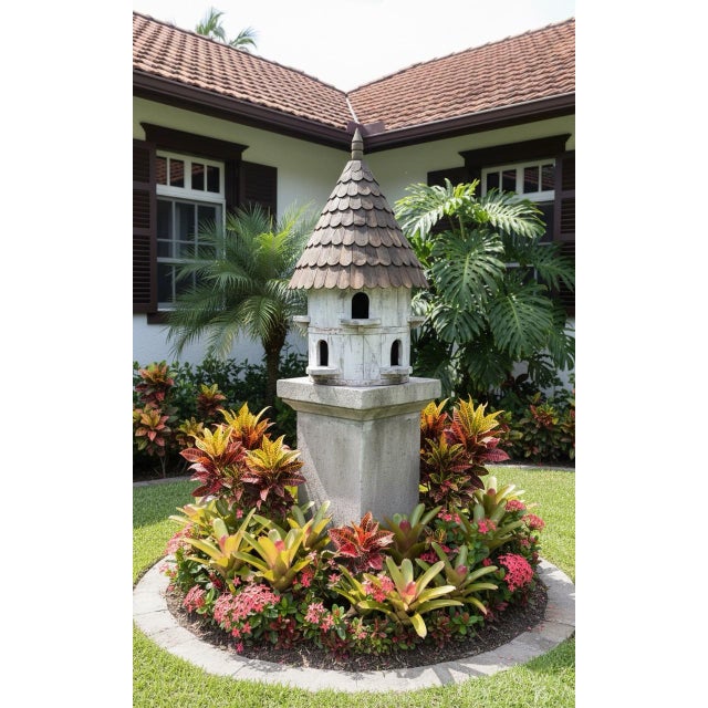 Vintage-Style Rustic Shingle-Roof Dovecote Birdhouse For Sale In West Palm - Image 6 of 7