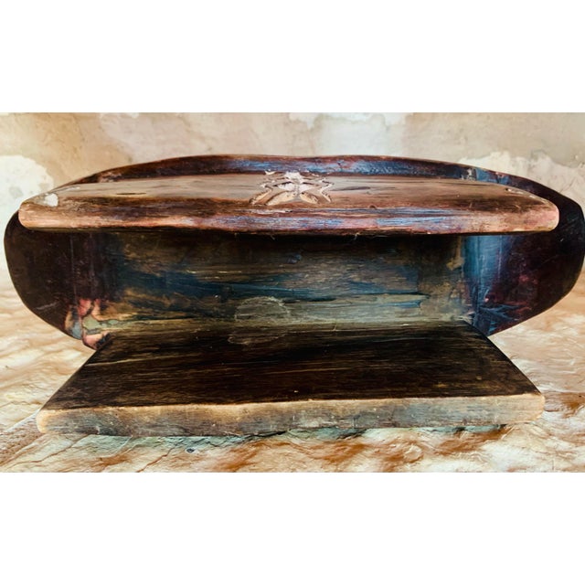 Vintage Cameroon Namji Prestige Handcarved Wood Stool, Headrest African Ceremonial Tribal Art For Sale - Image 10 of 12