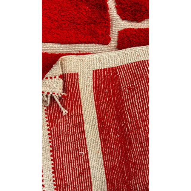 Graphic Red Moroccan Berber Rug For Sale - Image 10 of 14